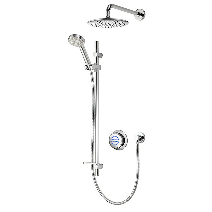 Aqualisa - Quartz Digital Divert Concealed Thermostatic Shower with Wall Mounted Fixed & Adjustable 
