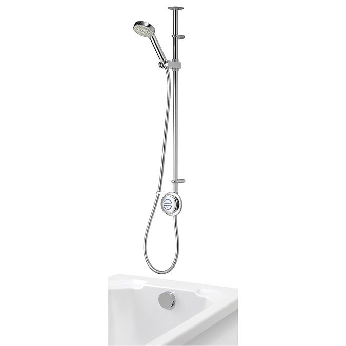 Aqualisa - Quartz Digital Divert Exposed Thermostatic Shower with Adjustable Head & Overflow Bath Fi