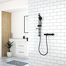 Aqualisa Safe Touch Thermostatic Bar Valve with Slide Rail Kit Matt Black