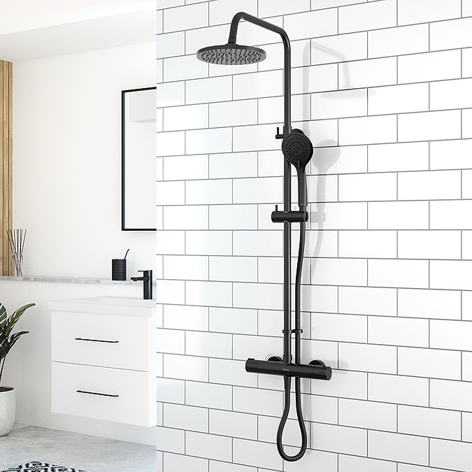 Aqualisa Safe Touch Thermostatic Round Shower Matt Black