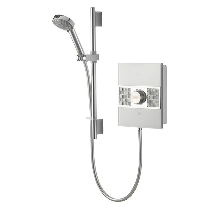 Aqualisa - Sassi Electric Shower with Adjustable Head - White/Chrome Large Image