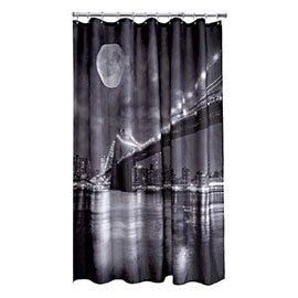 Aqualona Brooklyn Bridge Polyester Shower Curtain - W1800 x H1800mm - 46449 Medium Image