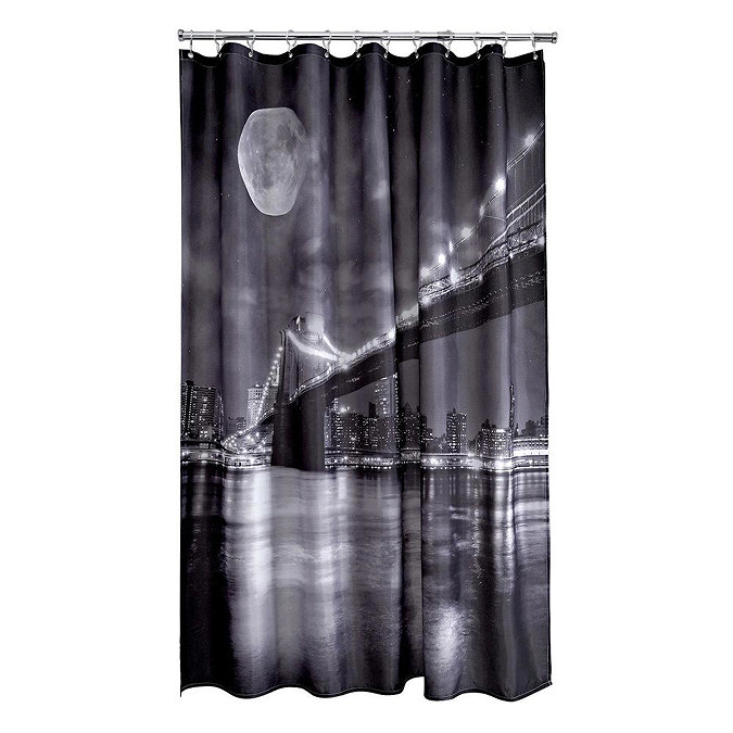 Aqualona Brooklyn Bridge Polyester Shower Curtain - W1800 x H1800mm - 46449 Large Image