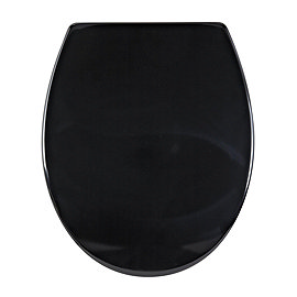 Aqualona Duroplast Soft Close Toilet Seat with Quick Release - Black - 77504 Large Image