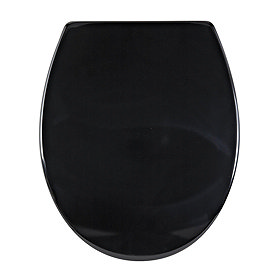 Aqualona Duroplast Soft Close Toilet Seat with Quick Release - Black - 77504 Large Image