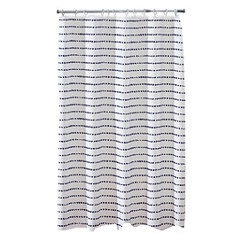 Aqualona Indigo Spot Polyester Shower Curtain - W1800 x H1800mm - 47422 Large Image