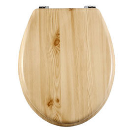 Aqualona Natural Wooden MDF Toilet Seat - 77597 Medium Image