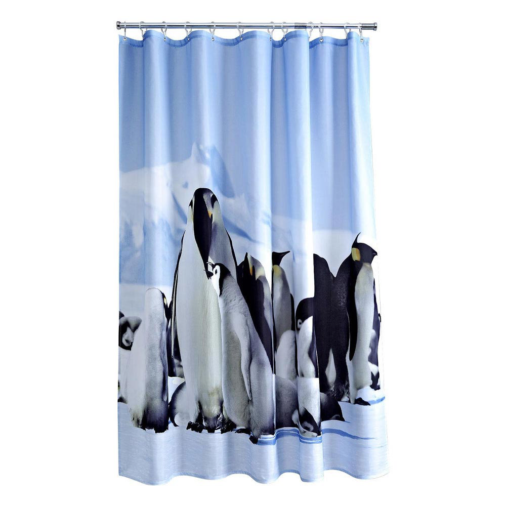 Aqualona Penguins Polyester Shower Curtain W1800 x H1800mm 46456