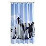 Aqualona Penguins Polyester Shower Curtain - W1800 x H1800mm - 46456 Large Image