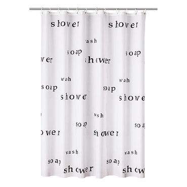 Aqualona Words Polyester Shower Curtain - W1800 x H1800mm - 18583  Profile Large Image