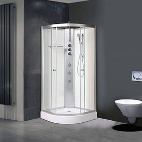 AquaLusso - Alto 02 - 900 x 900mm Shower Cabin - Polar White Large Image