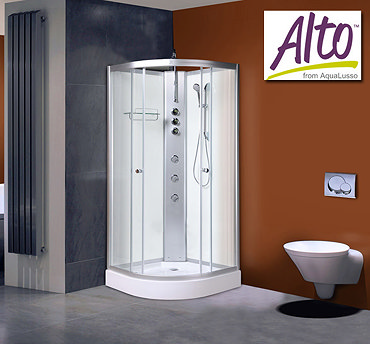 AquaLusso - Alto 03 - 1000 x 1000mm Shower Cabin - Polar White Profile Large Image