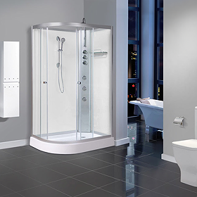 AquaLusso - Alto 04 - 1200 x 800mm Offset Shower Cabin - Polar White