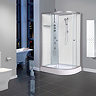 AquaLusso - Alto 04 - 1200 x 800mm Offset Shower Cabin - Polar White Left Hand Option