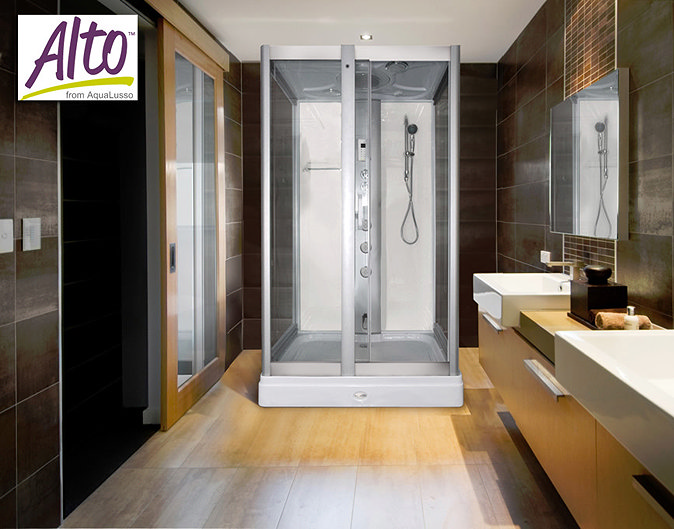 AquaLusso - Alto 50 - 1200mm x 900mm Steam Shower - Polar White Large Image