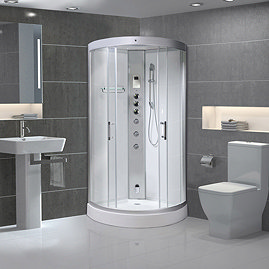 AquaLusso - Alto 90 - 900 x 900mm Quadrant Steam Shower - Polar White