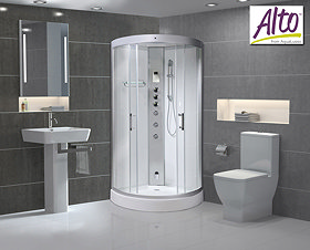 AquaLusso - Alto 90 - 900 x 900mm Quadrant Steam Shower - Polar White Large Image