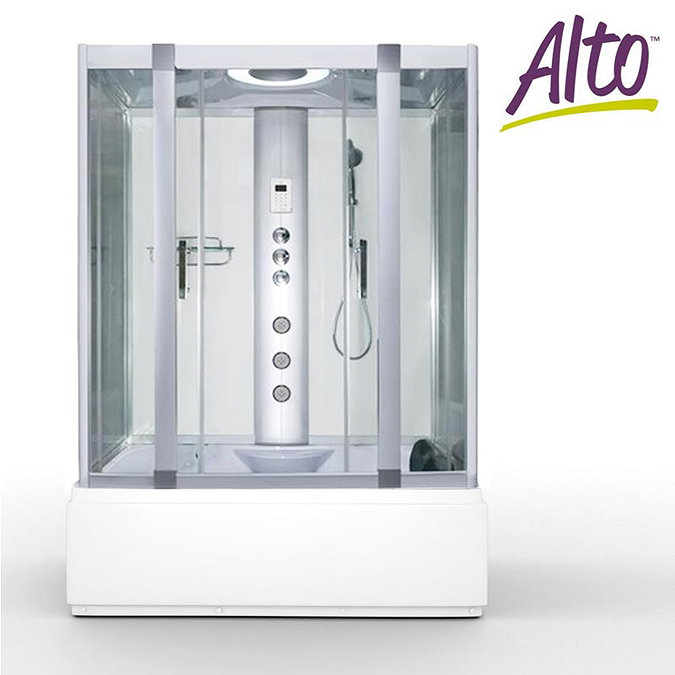 AquaLusso - Alto W2 - 1500 x 900mm Steam and Whirlpool Bath - Polar White Large Image