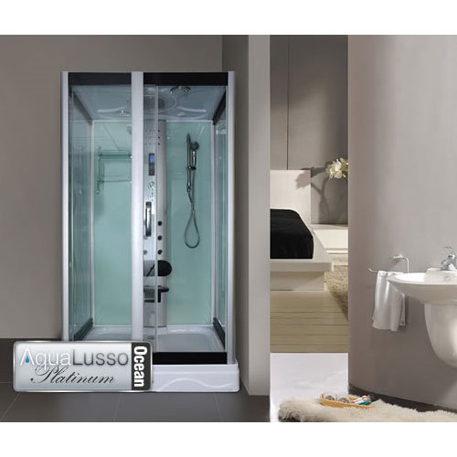 AquaLusso Clearwater Rectangular Steam Shower Cabin - Ocean Large Image