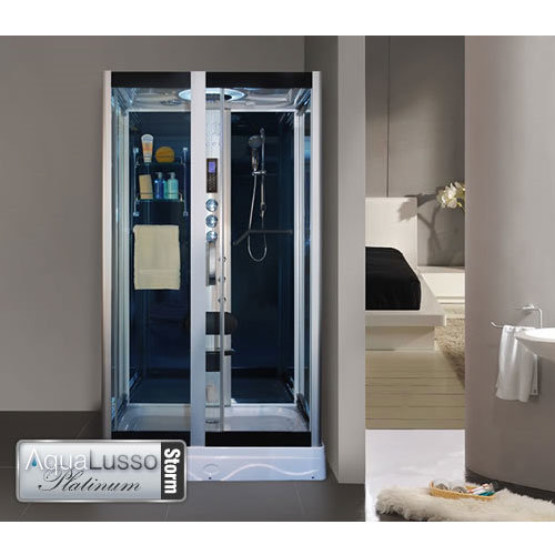AquaLusso Clearwater Rectangular Steam Shower Cabin - Storm Large Image