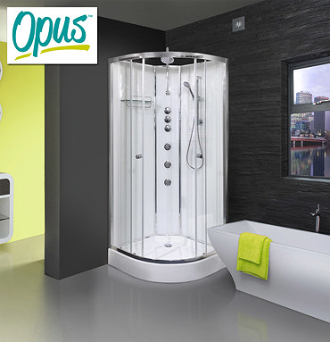 AquaLusso - Opus 01 - 800mm x 800mm Shower Cabin - Polar White Profile Large Image