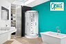 AquaLusso - Opus 90 - 900mm x 900mm Steam Shower Cabin - Polar White Large Image