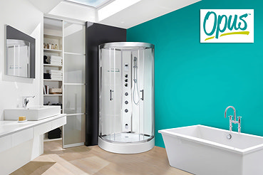 AquaLusso - Opus 95 - 950mm x 950mm Steam Shower Cabin - Polar White Profile Large Image