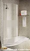 Aqualux Elite Modern Curved Polished Silver Frosted Glass- FBS0065AQU Large Image