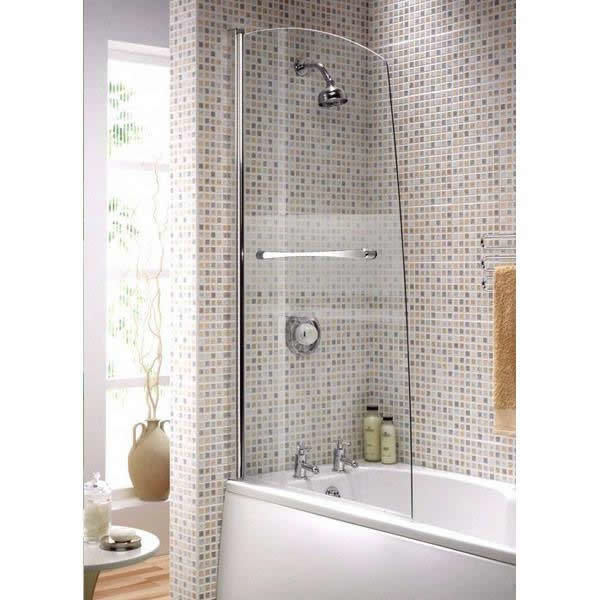 Aqualux Elite Modern Sail Silver Polished Frosted Glass - FSB0064AQU Large Image