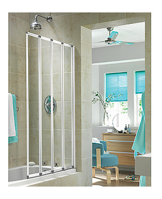 Aqualux - Aquarius 4 Fold Bath Screen Large Image