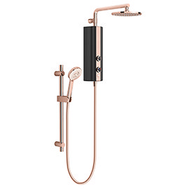 AQUAS AquaMax Flex Manual Smart 9.5KW Black + Rose Gold Electric Shower Medium Image