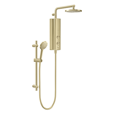 AQUAS AquaMax Flex Manual Smart 9.5KW Brushed Brass Electric Shower Profile Large Image