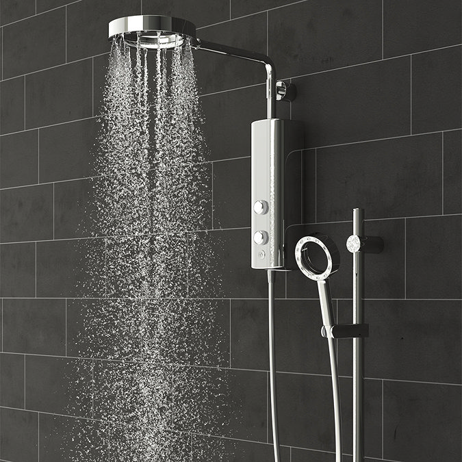 AQUAS AquaMax Flex Manual X-Jet 9.5KW Full Chrome Electric Shower  In Bathroom Large Image