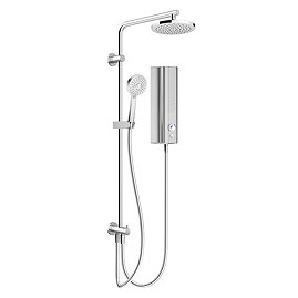 AQUAS Aquamax Pro with Column Manual 9.5kw Full Chrome Electric Shower Large Image