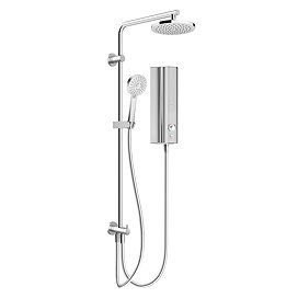 AQUAS Aquamax Pro with Column Manual 9.5kw Full Chrome Electric Shower Large Image