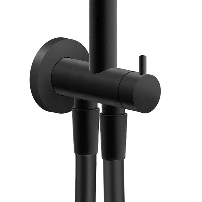 AQUAS Aquamax Pro with Column Manual 9.5kw Matt Black Electric Shower  In Bathroom Large Image