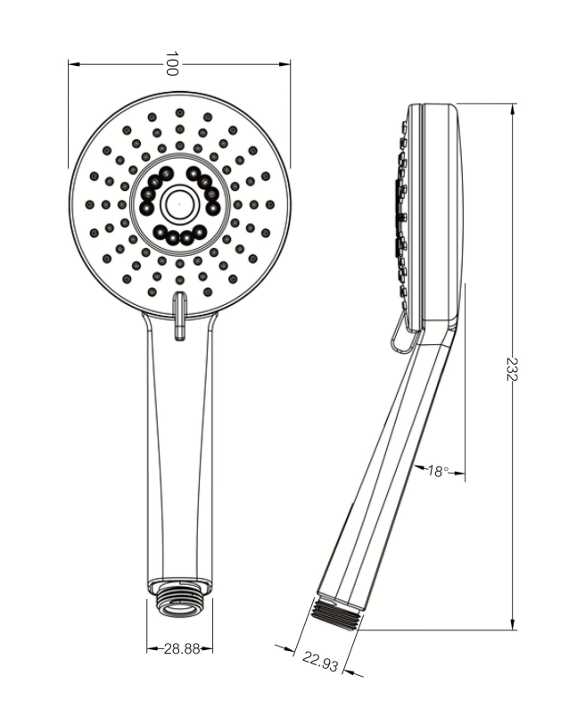 AQUAS Bella 3-Spray Chrome Hand Shower