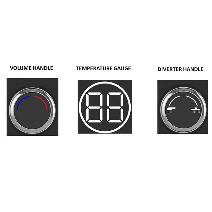 AQUAS Indulge Touch Flex Smart 9.5KW Matte Black Electric Shower - A000396  Profile Large Image