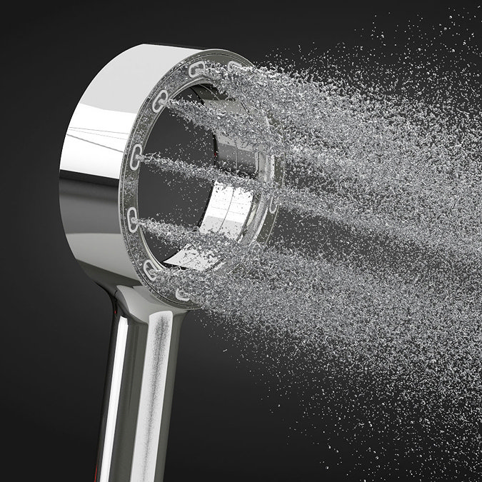 AQUAS Indulge Touch Inline X-Jet Chrome Electric Shower - A000393 In Bathroom Large Image