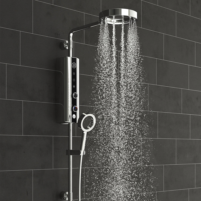 AQUAS Indulge Touch Inline X-Jet 9.5KW Chrome Electric Shower - A000393  Newest Large Image