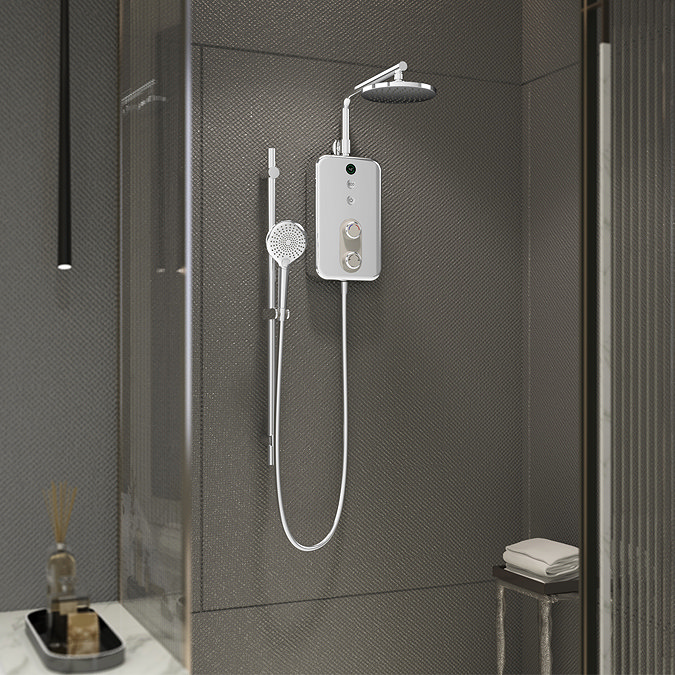 AQUAS Reva Flex Smart 9.5KW Chrome + White Electric Shower  additional Large Image