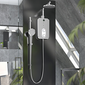 AQUAS Reva Flex Smart 9.5KW Chrome + White Electric Shower Large Image