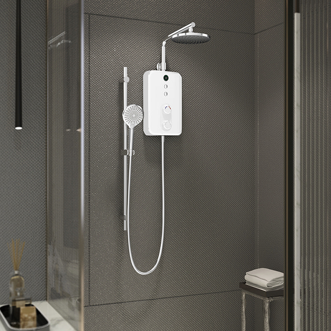 AQUAS Reva Flex Smart 9.5KW White Electric Shower  Feature Large Image