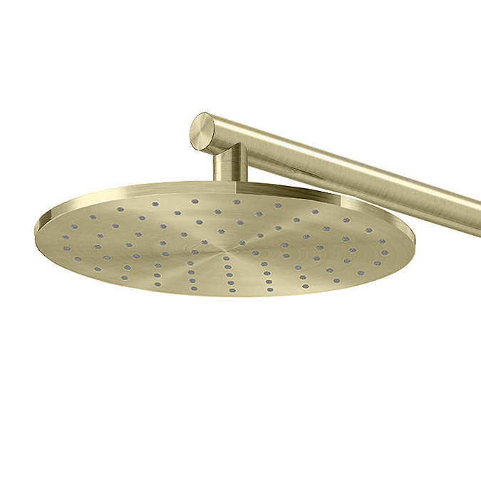 AQUAS Turbo 110 Thermostatic Shower System - Brushed Brass  Profile Large Image