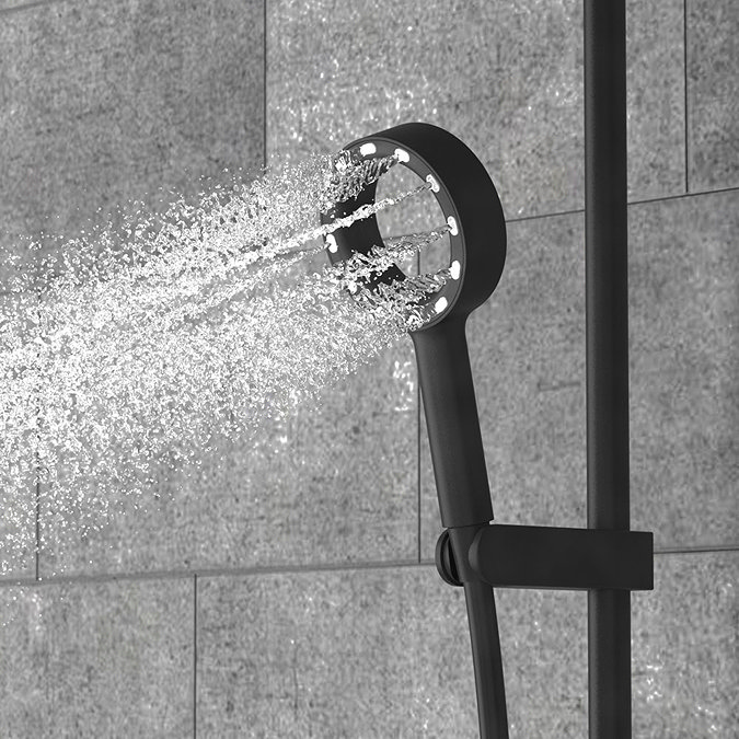 AQUAS Wave Slider Rail Kit with X-Jet Handshower - Matt Black  Profile Large Image