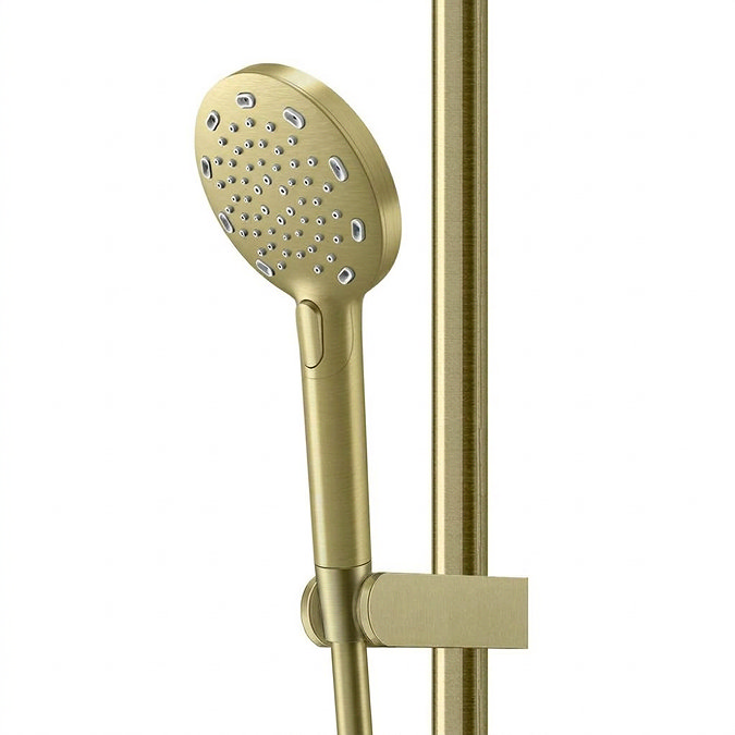 AQUAS X-Jet Turbo Slider Rail Kit with 3-Spray Handshower - Brushed Brass
