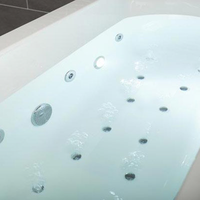 Aquastream Whirlpools - 11 Jet Ultimate Aquaspa Square Double Ended Bath - Various Size Options Standard Large Image