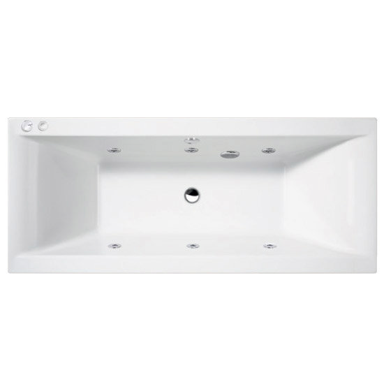 Aquastream Whirlpools - 6 Jet Aquaspa Square Double Ended Acrylic Bath - Various Size Options Large Image