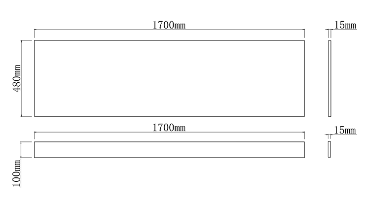 AquaSure 1700mm Gloss White Waterproof Traditional Front Bath Panel & Plinth