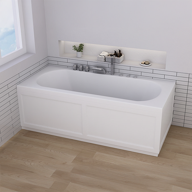 AquaSure 1700mm Matt White Waterproof Traditional Front Bath Panel & Plinth